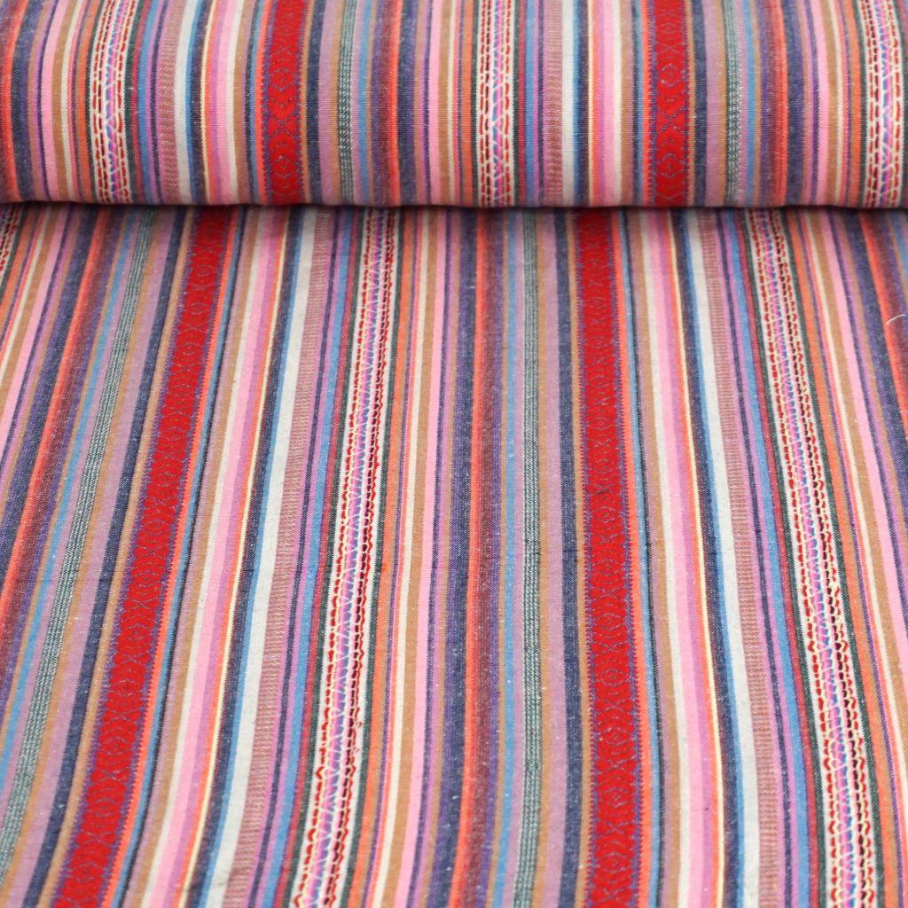 Dekostoff Jacquard Webstreifen Webmuster bunt